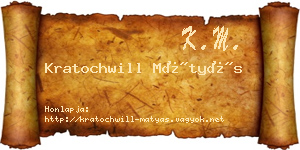 Kratochwill Mátyás névjegykártya